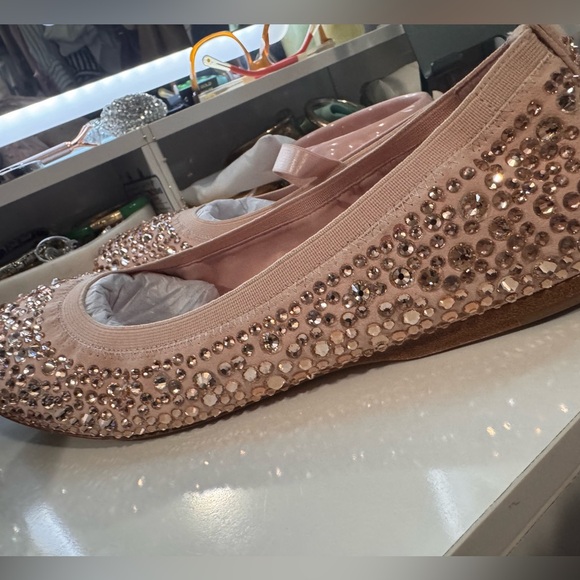 Kate Spade Violette Suede Embellished Flats Blush Mochi Pink 8.5 - Picture 7 of 10